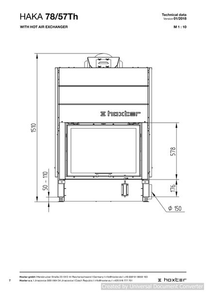 Каминная топка HOXTER HAKA 78/57Тh ID999MARKET_5723666 фото